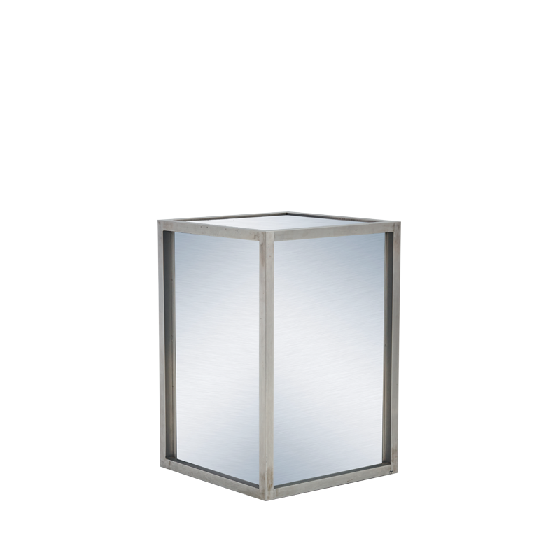 Unico Square Bar Unit - Stainless Steel Frame - Silver Panels