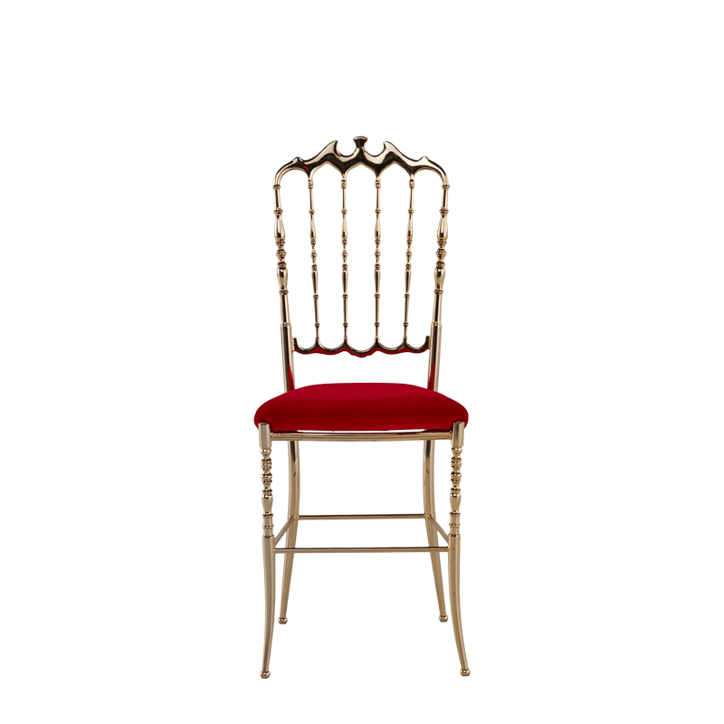 Napoleon Chair in Gold with Red Seat Pad