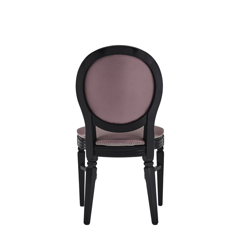 Chandelle Chair in Black with Rose Seat Pad