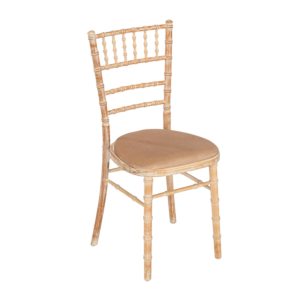 Bamboo Chair in Limewash with Caramel Seat Pad