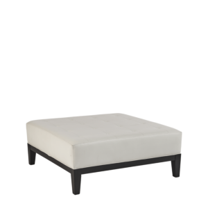 Button Ottoman in White L 40