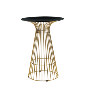 Gianni Poseur Table in Gold with Smoked Crystal Top