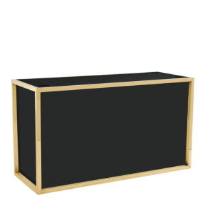 Unico DJ Booth with Gold Frame and Black Panels