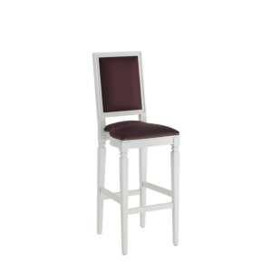 CKC Bar Stool in White with Claret Wine Seat Pad