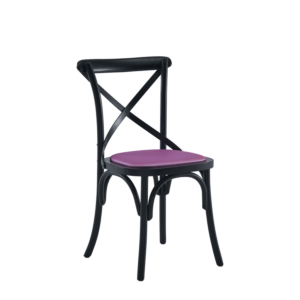 Coco Chair in Black with Icy Pink Seat Pad