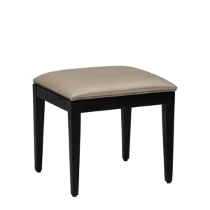 Divano Ottoman in Black with Ivory Seat Pad