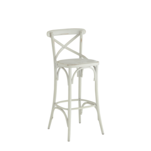 Coco Bar Stool in White with Vanilla Seat Pad