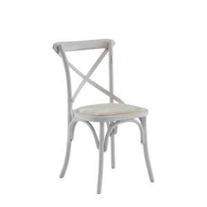 Coco Chair in White with Vanilla Seat Pad