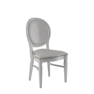 Chandelle Chair in White with White Seat Pad