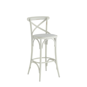 Coco Bar Stool in White with White Seat Pad