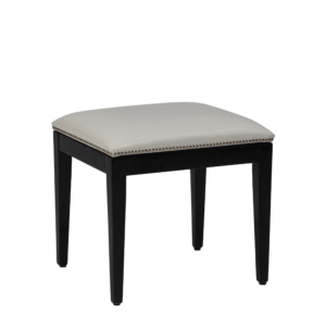 Divano Ottoman in Black with White Seat Pad