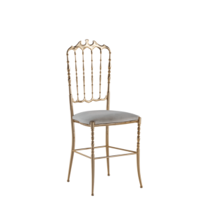 Napoleon Chair in Gold with White Seat Pad