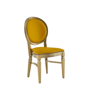 Chandelle Chair in Gold with Yellow Seat Pad