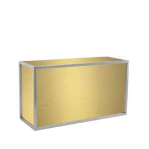 Unico Rectangular Bar with Stainless Steel Frame and Gold Panels