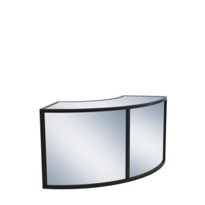 Unico Curved Bar with Black Frame and Silver Panels