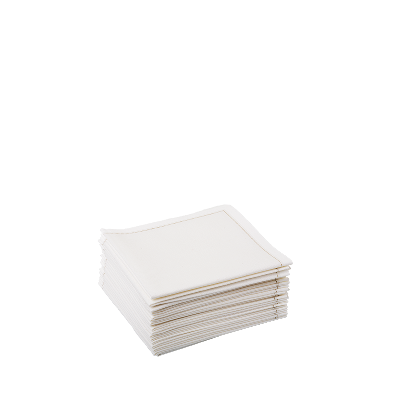 White Cocktail Napkin Prefolded 20 X 20 cm (Pack Of 30)