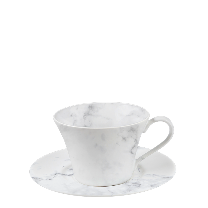 Marble coffee cup and saucer 14 cl