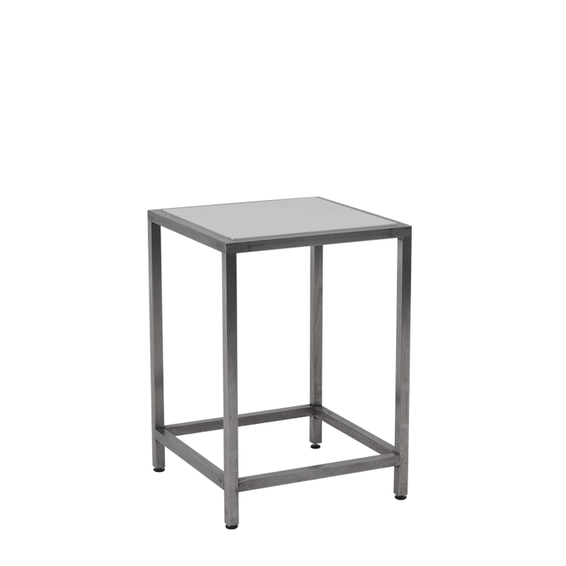 Unico Square Occasional Table - Stainless Steel Frame - White Top