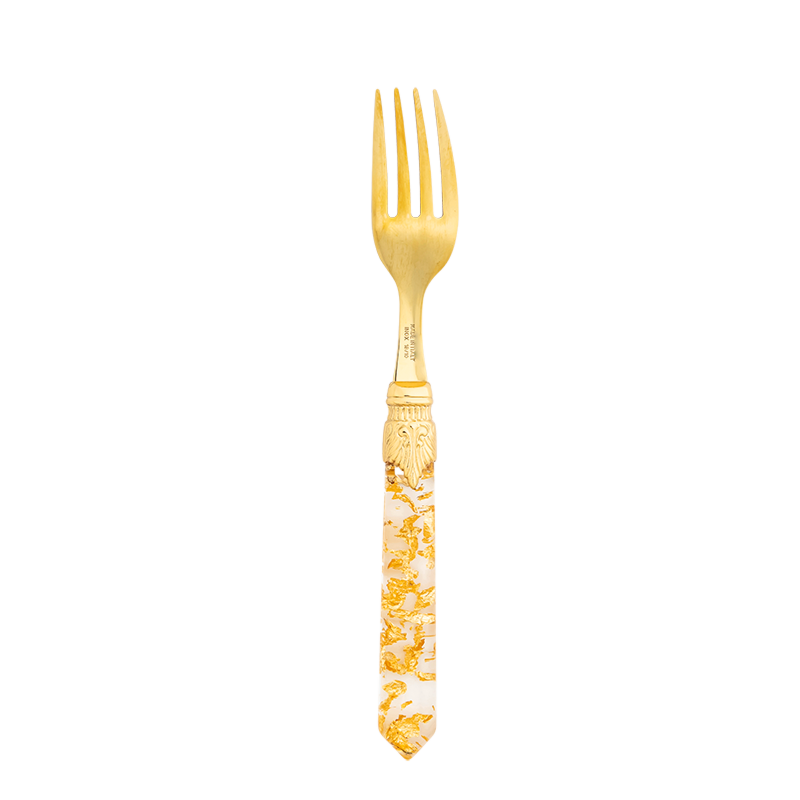 Gold confetti table fork