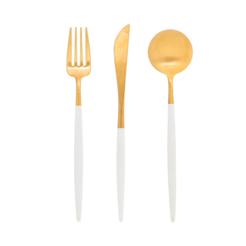 Cutipol white and gold Cutlery