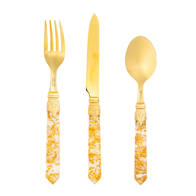 Gold confetti Cutlery