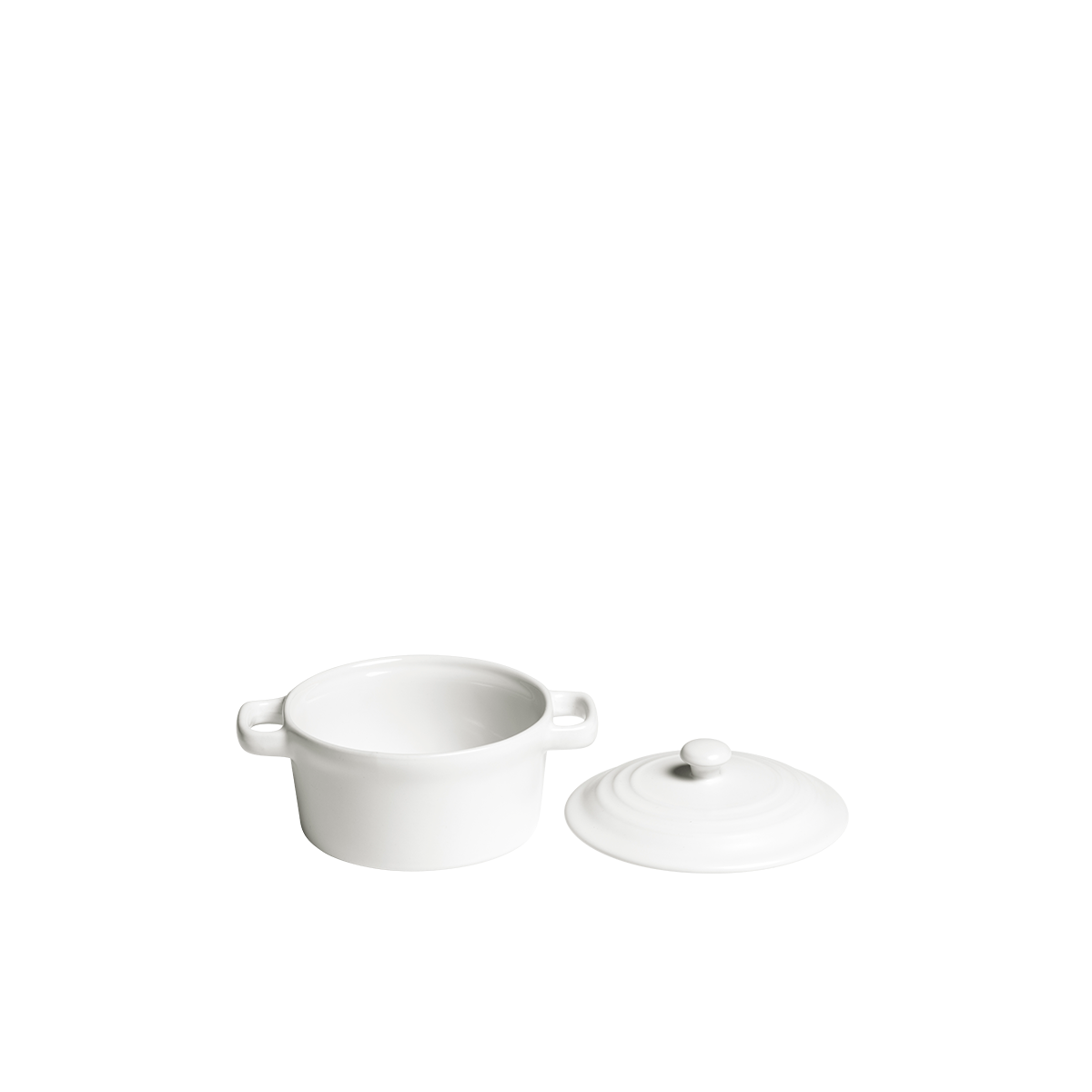 Individual Cooking Pot White and Its Top Ø 10 cm 25 cl Hire
