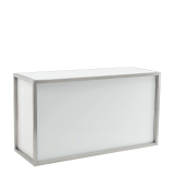 Unico Rectangular Bar with Stainless Steel Frame and White Panels