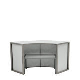 Unico Curved Bar with Stainless Steel Frame and Etched Panel