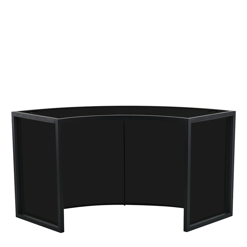 Unico Curved DJ Booth with Black Frame and Black Panels