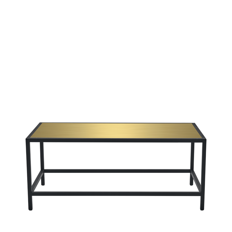 Unico Rectangular Coffee Table with Black Frame and Gold Top