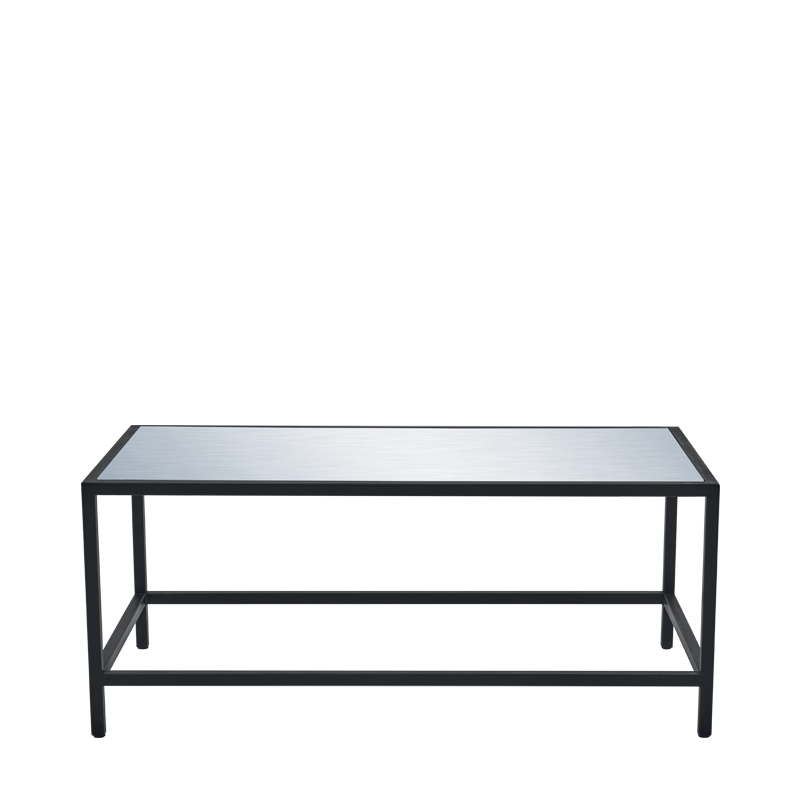 Unico Rectangular Coffee Table with Black Frame and Silver Top
