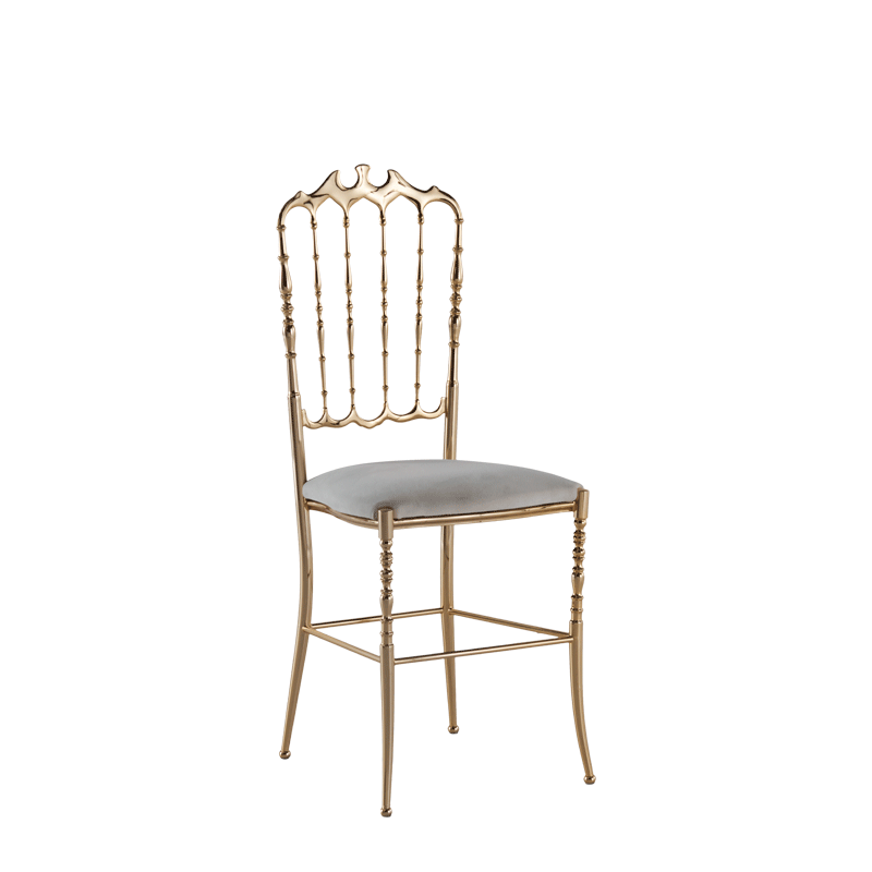 Napoleon Chair in Gold with White Seat Pad