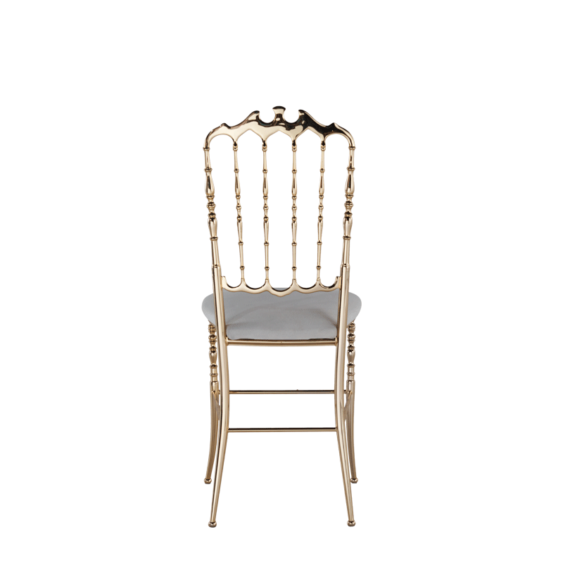 Napoleon Chair in Gold with White Seat Pad