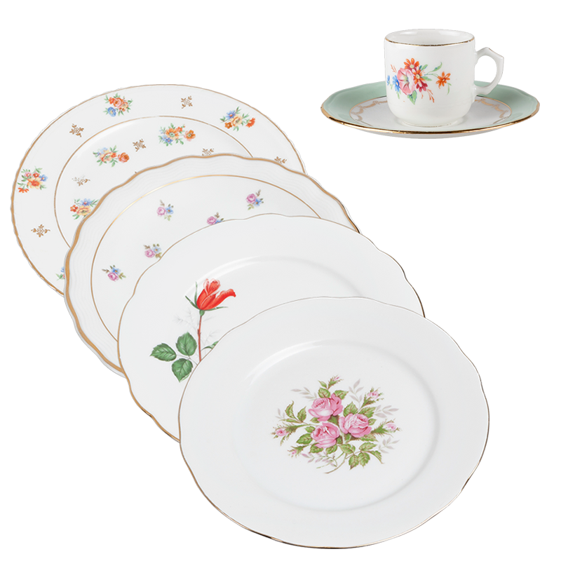 Vintage flowery Plates